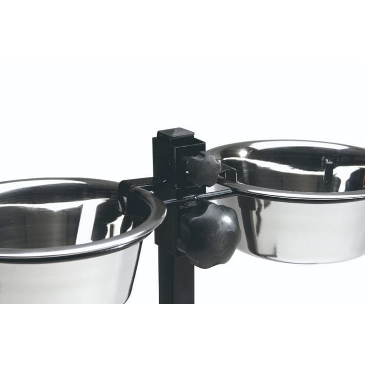 Beeztees Stojan na misky černý včetně nerezových misek 2x810ml