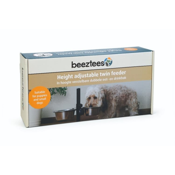 Beeztees Stojan na misky černý včetně nerezových misek 2x810ml