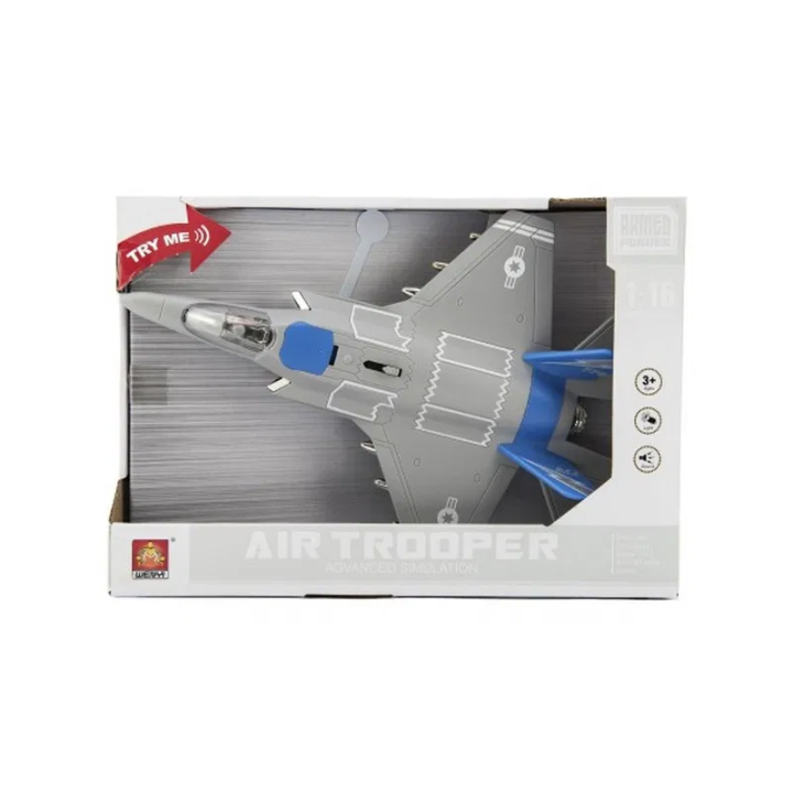 Letadlo/stíhačka plast 31cm na baterie se světlem se zvukem