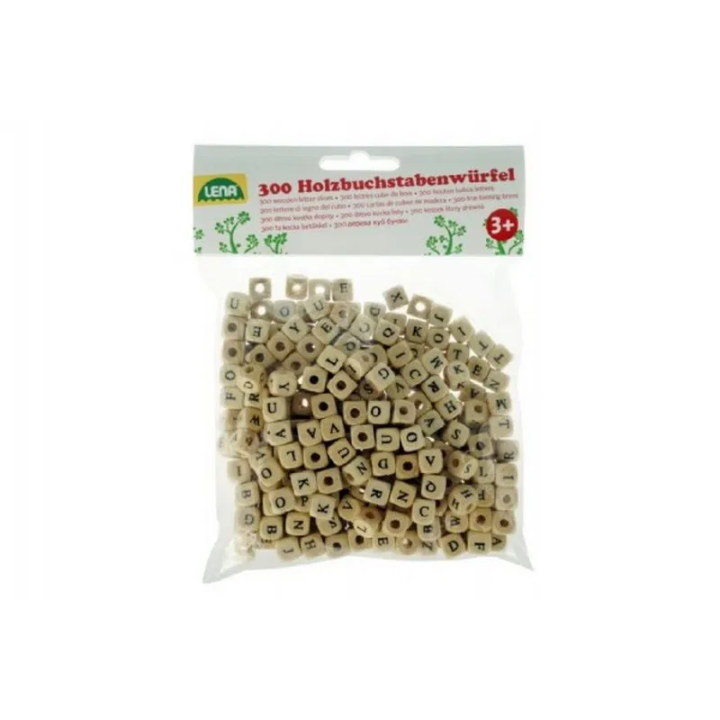 Dřevěná písmenka korálky 300ks 10mm v sáčku