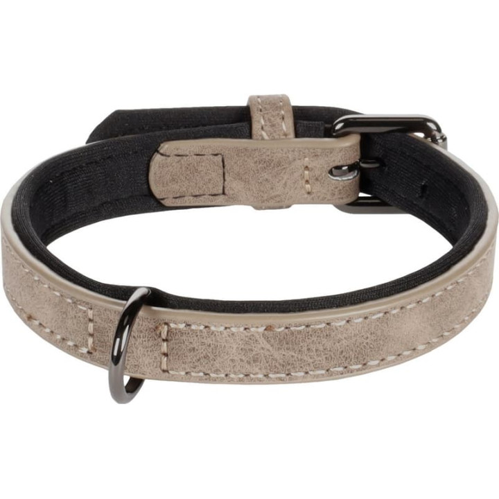 Flamingo Delu Obojek s neoprenovým polstrováním Taupe XS/S