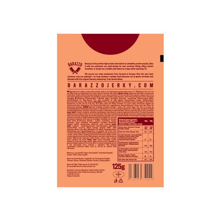 Barazzo Jerky Pork BBQ 125g
