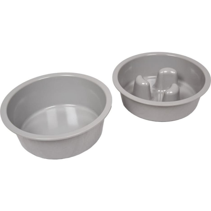 Flamingo Stojan na misky pro psa SUVI šedý 1100ml a 1500ml