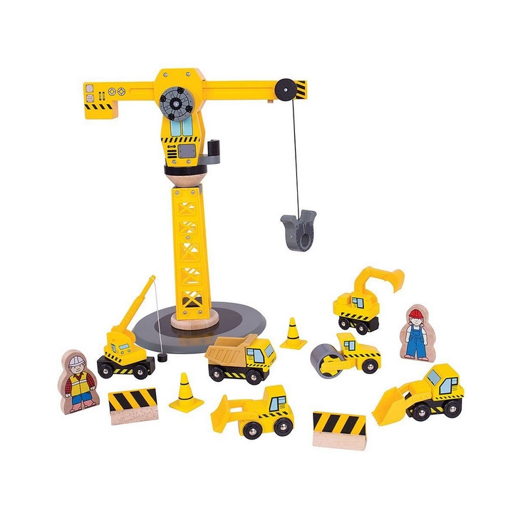 Bigjigs Rail Jeřáb a stavební stroje