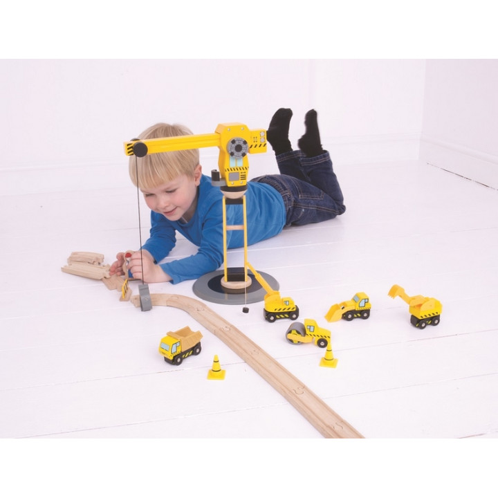 Bigjigs Rail Jeřáb a stavební stroje