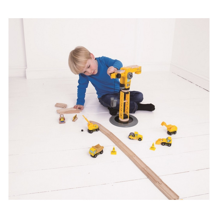 Bigjigs Rail Jeřáb a stavební stroje