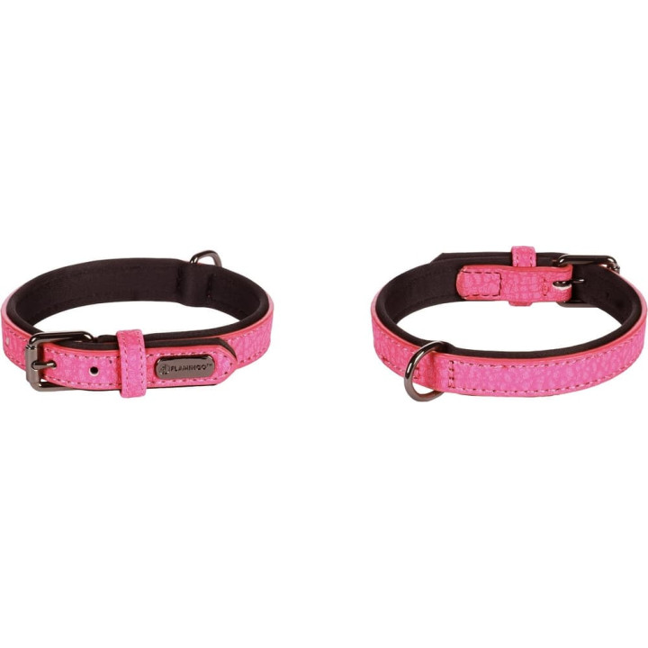 Flamingo Leza Obojek s neoprenovým polstrováním Růžová S/M