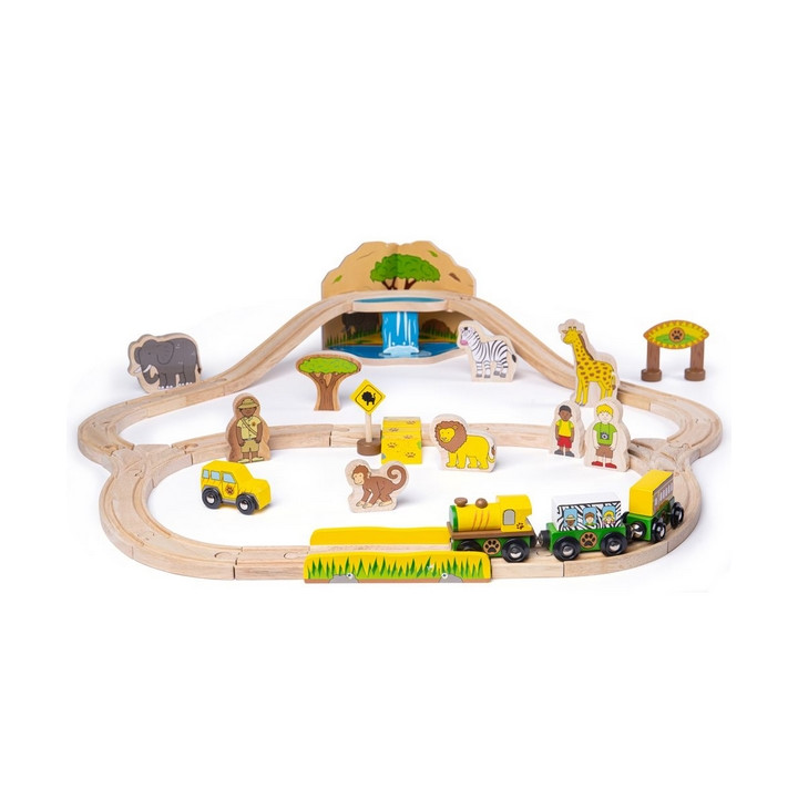 Bigjigs Rail Dřevěná vláčkodráha Safari