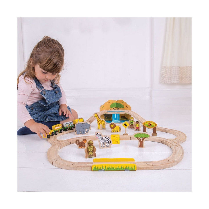 Bigjigs Rail Dřevěná vláčkodráha Safari