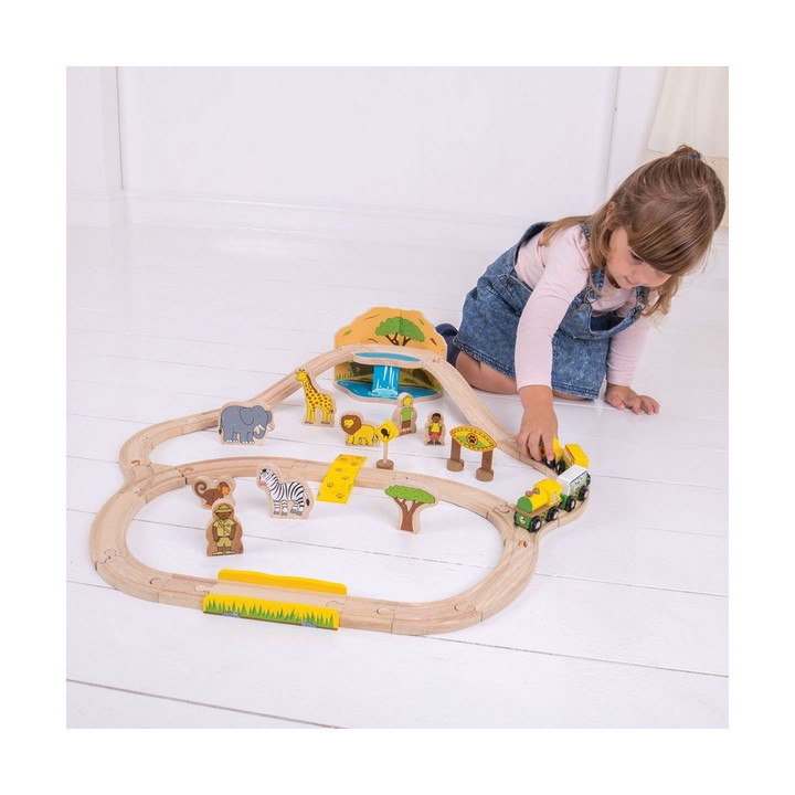 Bigjigs Rail Dřevěná vláčkodráha Safari