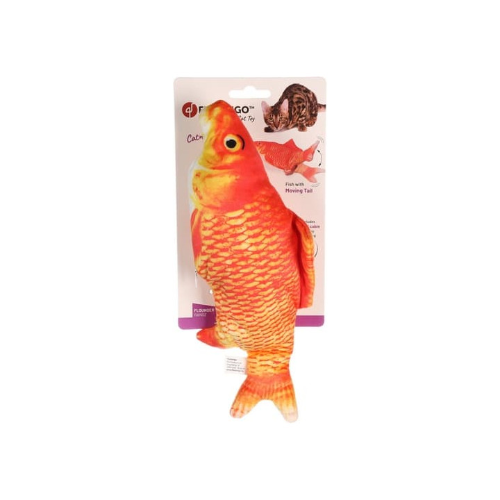 Flamingo Flounder Elektronická hračka pro kočky Ryba Oranžová 30cm