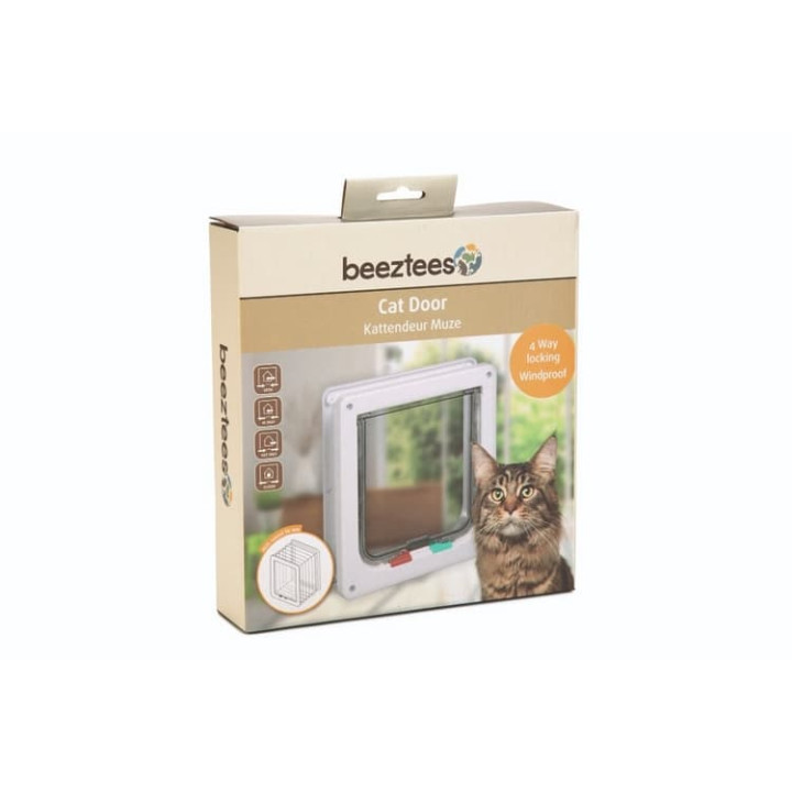 Beeztees Dvířka MUZE pro kočky bílá 23,5×25,2cm