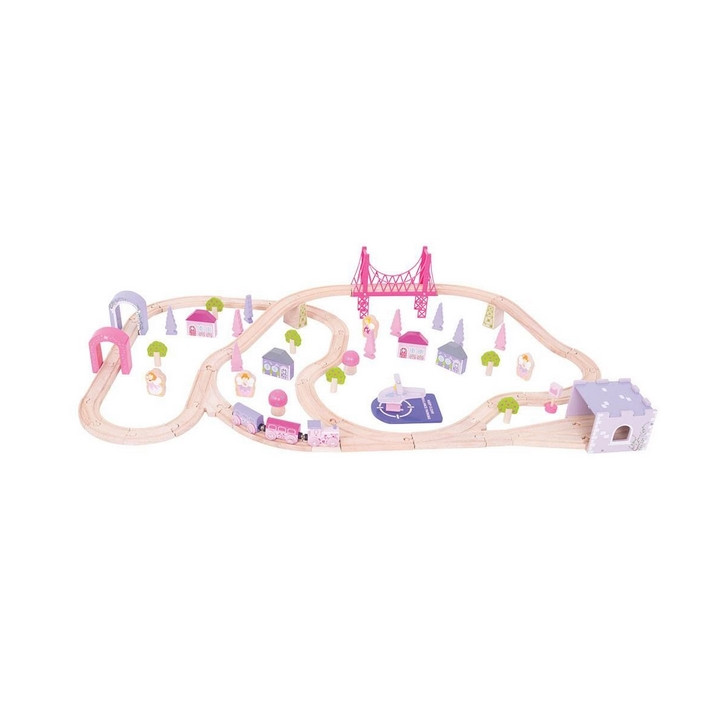 Bigjigs Rail Dřevěná velká vláčkodráha princezny