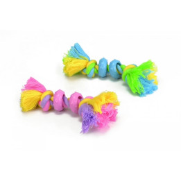 Beeztees Hračka pro psy Flossy lano s gumovými kruhy 16cm
