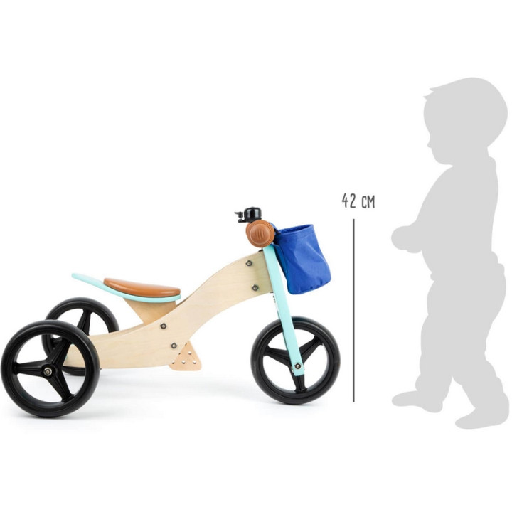 Small Foot Dřevěné odrážedlo Trike 2 v 1 tyrkysové