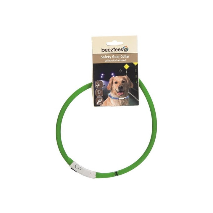 Beeztees Obojek Dogini silikonový s USB připojením zelený 70x1cm