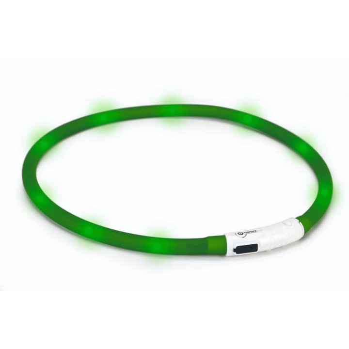 Beeztees Obojek Dogini silikonový s USB připojením zelený 70x1cm