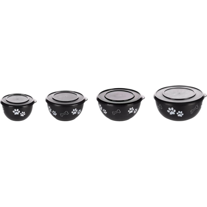 Flamingo Kena Miska pro psy s víkem Černá/stříbrná L 1250ml
