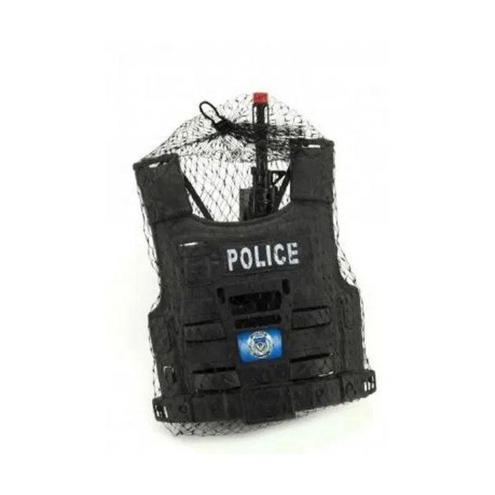 Sada policejní pistole a přilba s doplňky 38cm