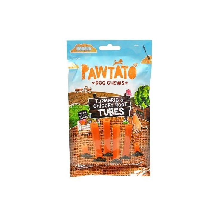 Benevo Odměna pro psy Pawtato Tubes Turmeric & Chicory Root 90g