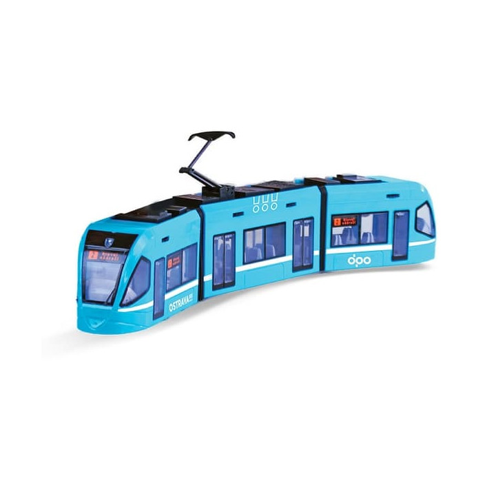 Moderní tramvaj DPO Ostrava modrá 47 cm