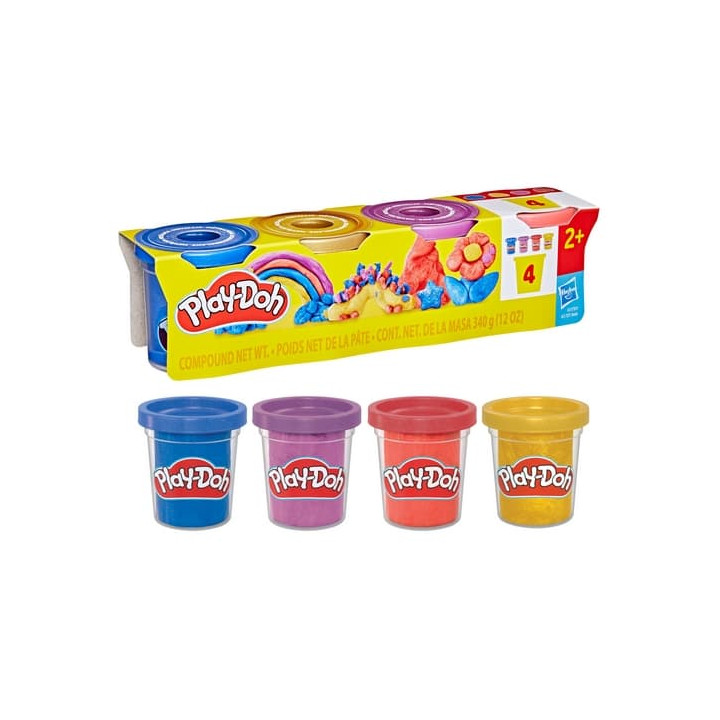 HASBRO - Play-Doh 4ks kelímků metalické barvy