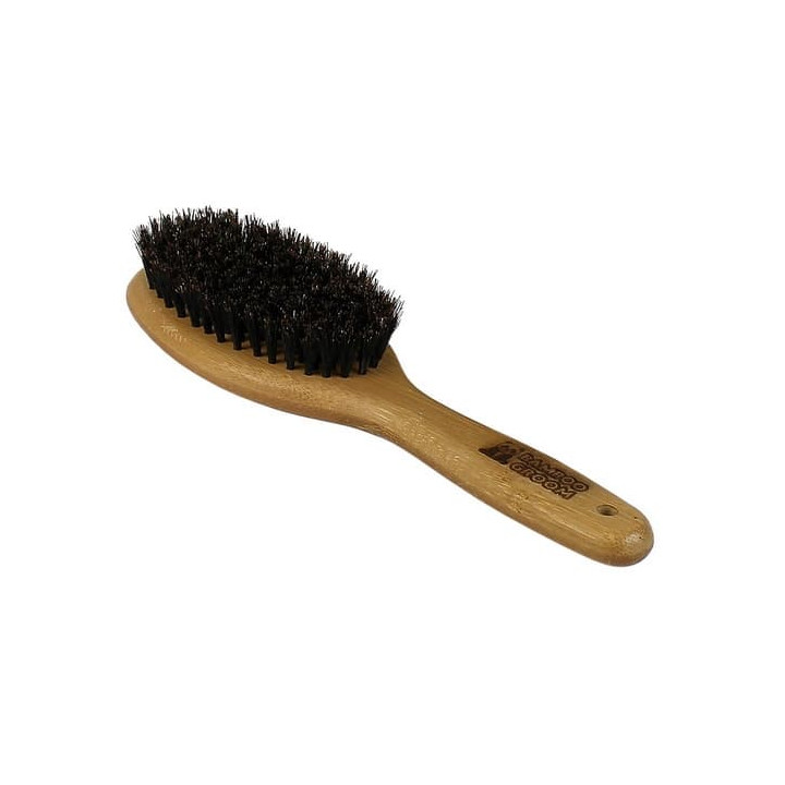 Bamboo Groom Velký oválný kartáč s přírodními medvědími štětinami