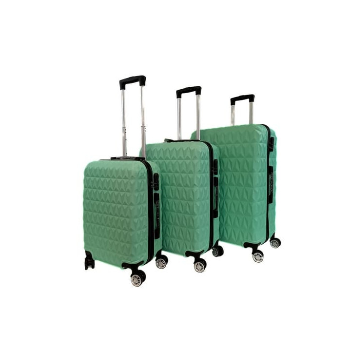 Bavy Cestovní kufr skořepinový Diamond Light green - set 3 ks