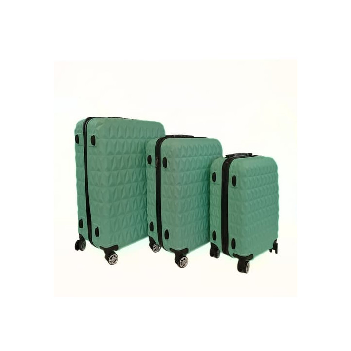 Bavy Cestovní kufr skořepinový Diamond Light green - set 3 ks