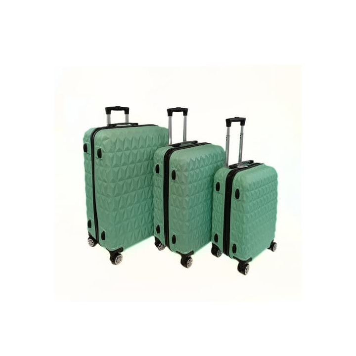 Bavy Cestovní kufr skořepinový Diamond Light green - set 3 ks
