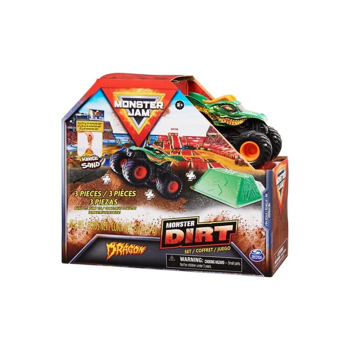 MONSTER JAM - sběratelský kovový model Monster Truck, Dragon set s doplňky, 1:64