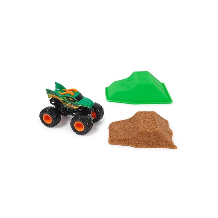 MONSTER JAM - sběratelský kovový model Monster Truck, Dragon set s doplňky, 1:64