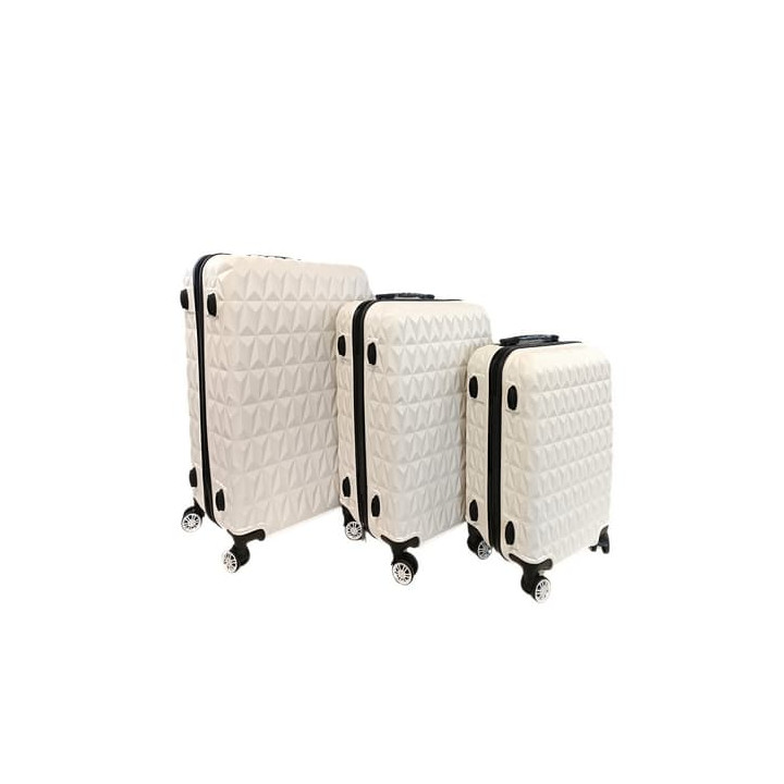 Bavy Cestovní kufr skořepinový Diamond White - set 3 ks