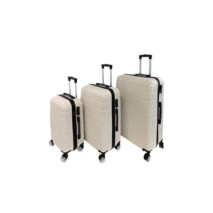 Bavy Cestovní kufr skořepinový Diamond White - set 3 ks