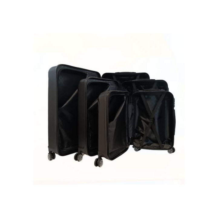 Bavy Cestovní kufr skořepinový Waves Black - set 3 ks