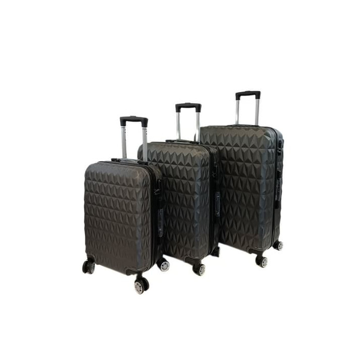 Bavy Cestovní kufr skořepinový Diamond Dark grey - set 3 ks