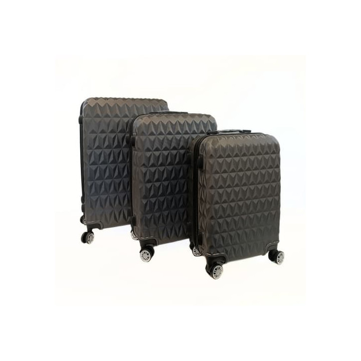 Bavy Cestovní kufr skořepinový Diamond Dark grey - set 3 ks