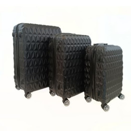 Bavy Cestovní kufr skořepinový Diamond Black - set 3 ks