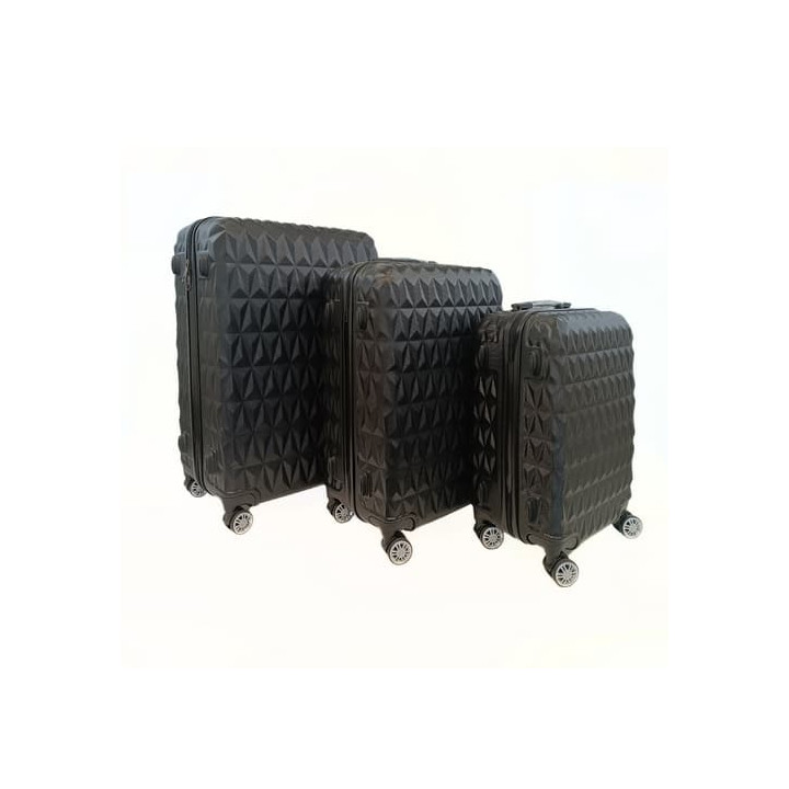 Bavy Cestovní kufr skořepinový Diamond Black - set 3 ks