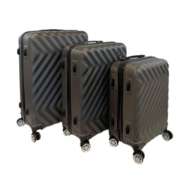 Bavy Cestovní kufr skořepinový Waves Dark grey - set 3 ks
