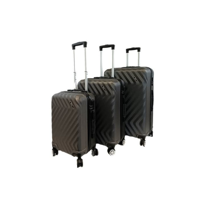Bavy Cestovní kufr skořepinový Waves Dark grey - set 3 ks