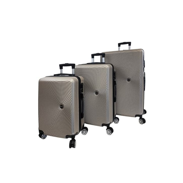 Bavy Cestovní kufr skořepinový Circle Gold beige - set 3 ks