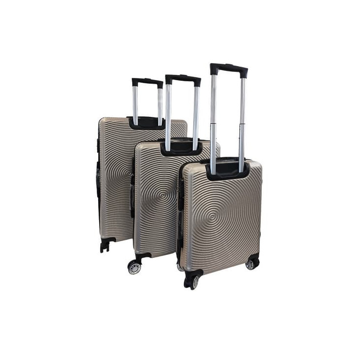 Bavy Cestovní kufr skořepinový Circle Gold beige - set 3 ks