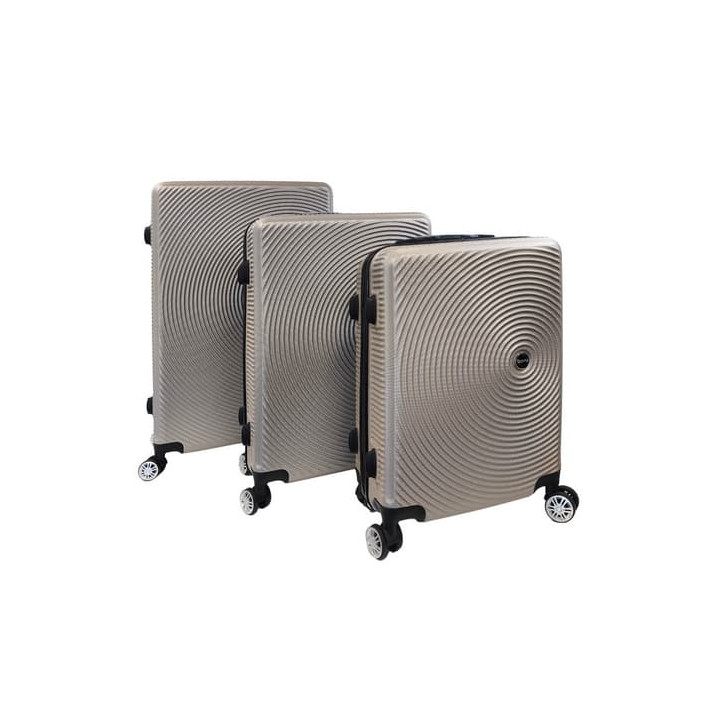 Bavy Cestovní kufr skořepinový Circle Gold beige - set 3 ks