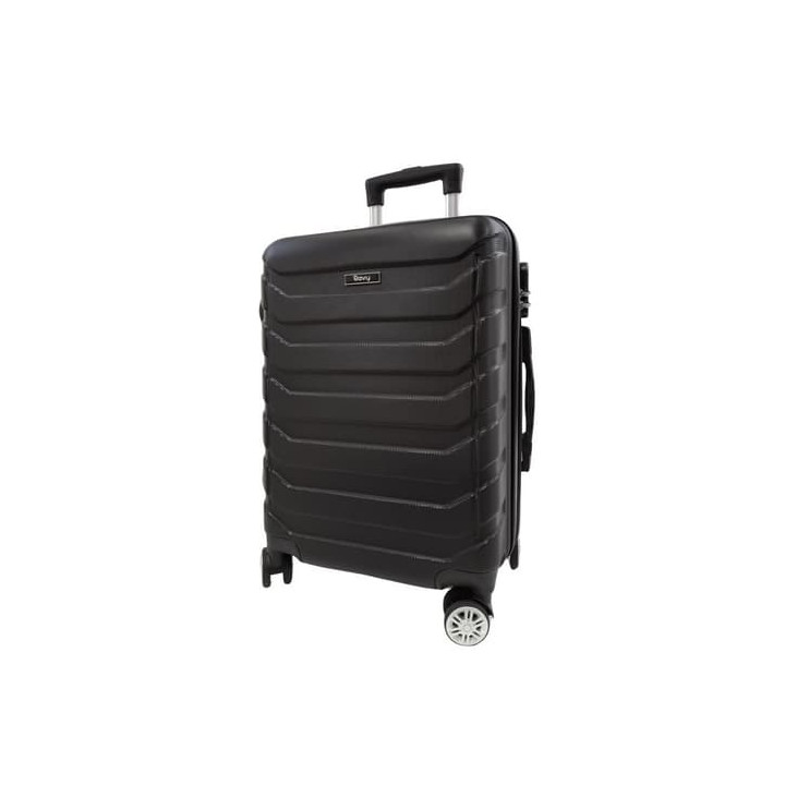 Bavy Cestovní kufr skořepinový 20" Ribs Black