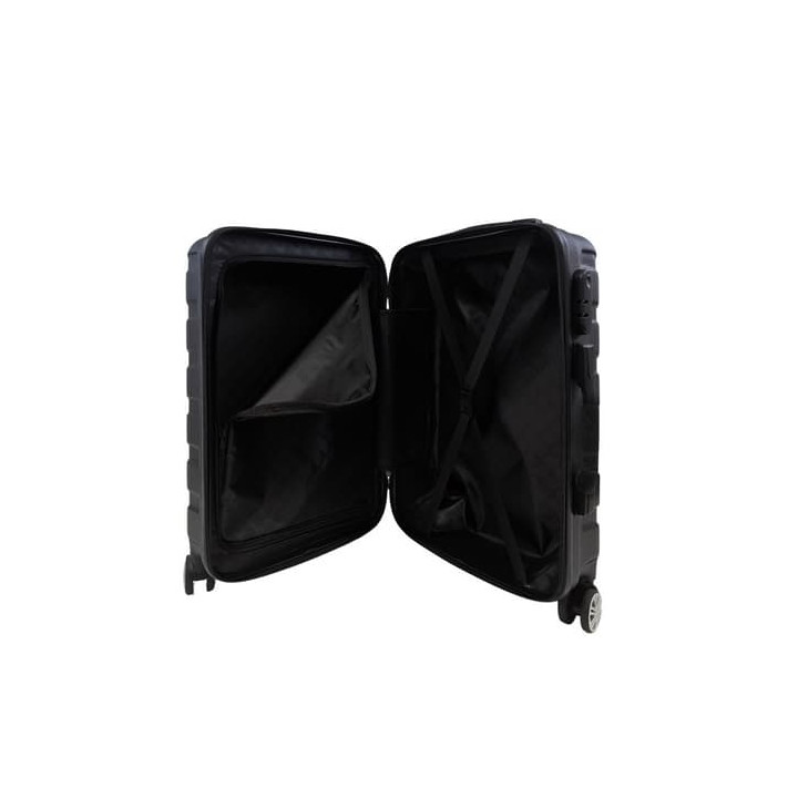 Bavy Cestovní kufr skořepinový 20" Ribs Black