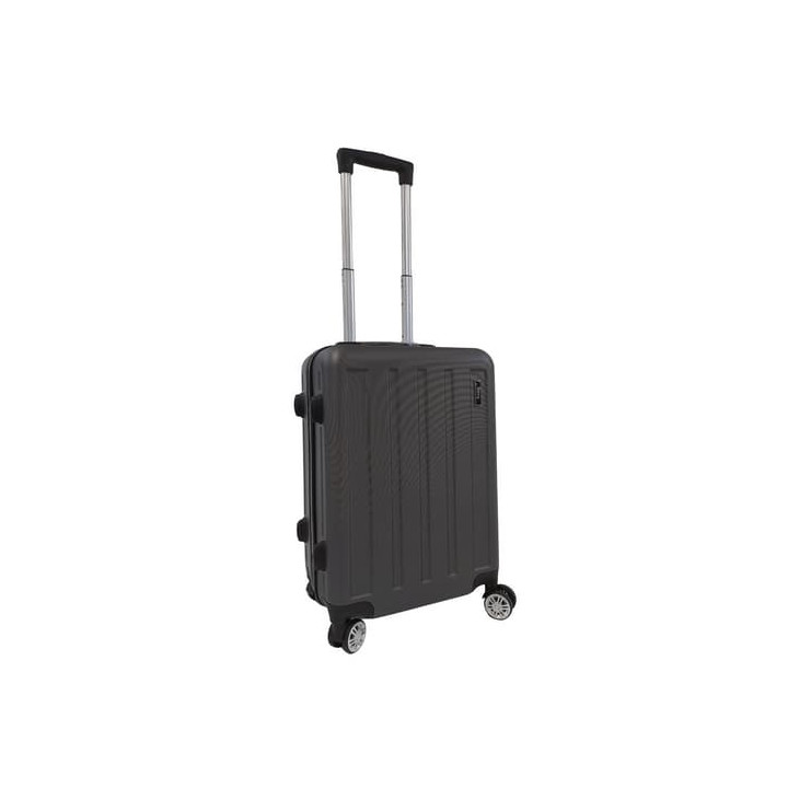 Bavy Cestovní kufr skořepinový 20" Stripes Dark grey