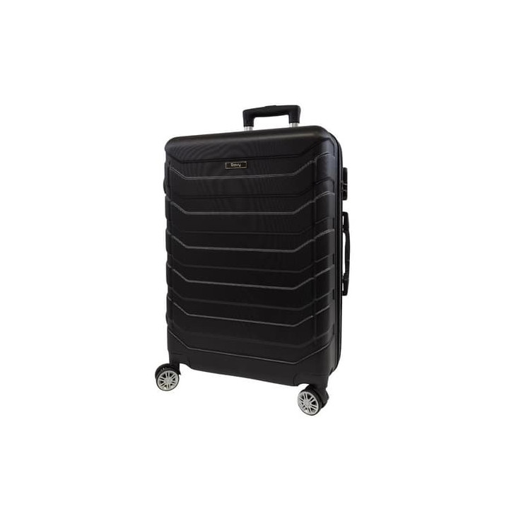 Bavy Cestovní kufr skořepinový 24" Ribs Black