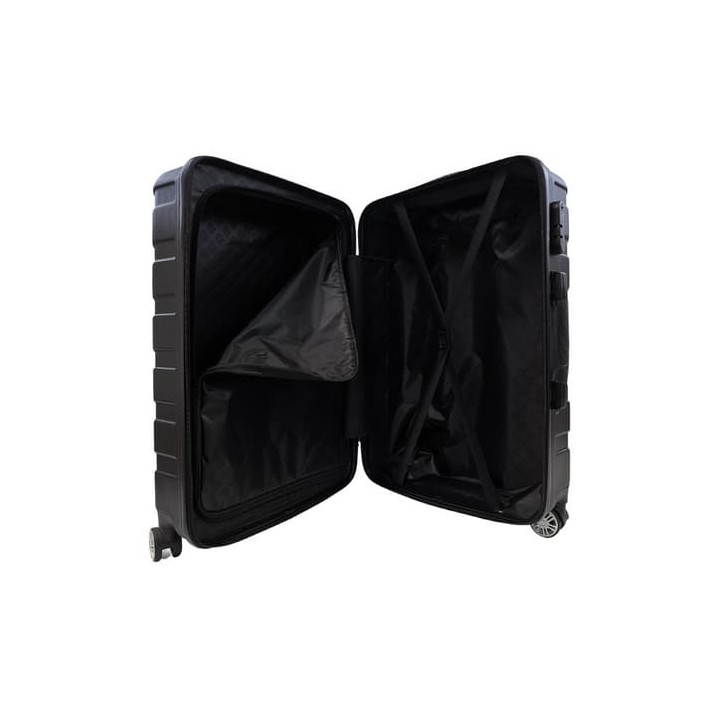 Bavy Cestovní kufr skořepinový 24" Ribs Black