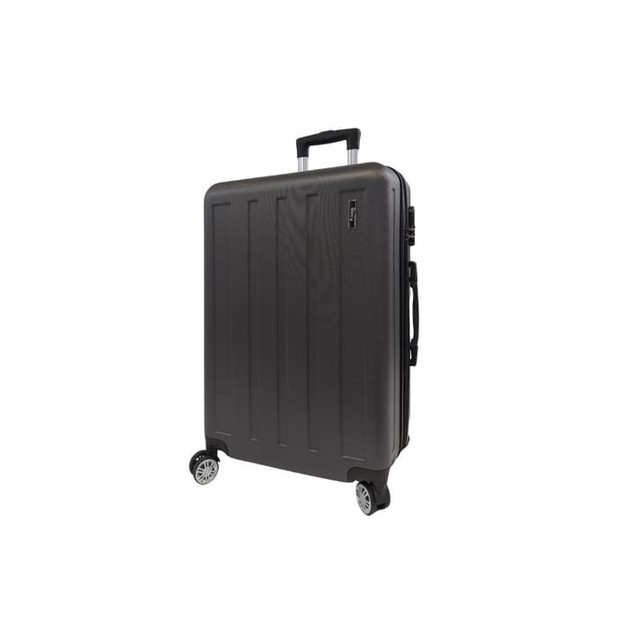 Bavy Cestovní kufr skořepinový 24" Stripes Dark grey